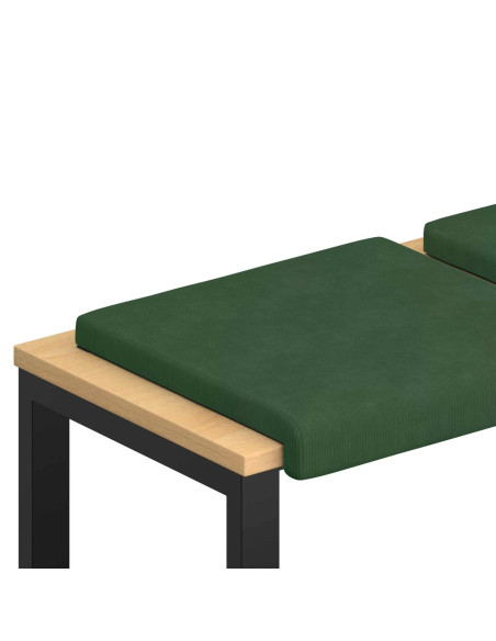 Cuscino per panchina 2 pz corduroy Verde Scuro Profondità 35 cm