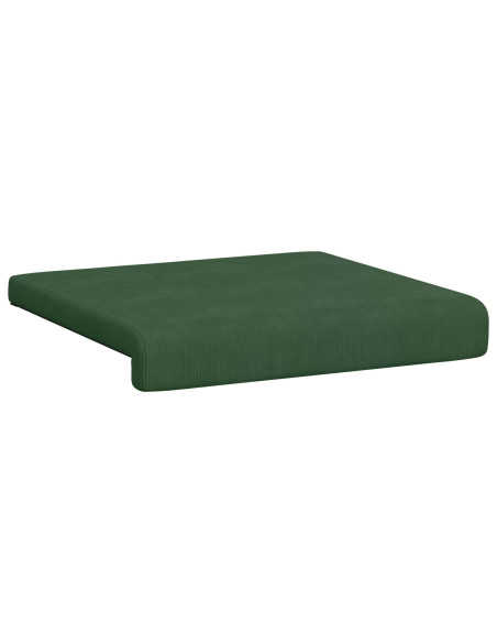 Cuscino per panchina 4 pz corduroy Verde Scuro Profondità 35 cm