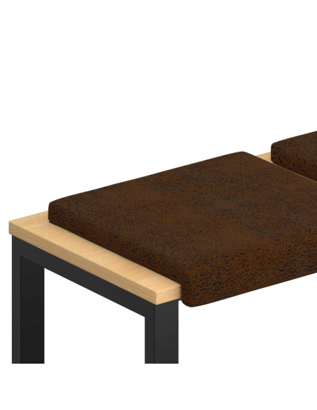 Cuscino per panchina 4 pz Tessuto scamosciato sintetico Marrone