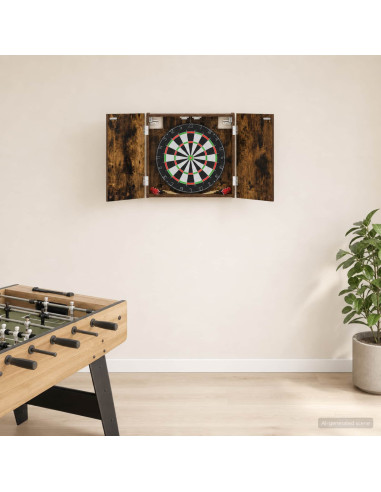 Armadio per Dartboard Rovere Fumo 56 x 12 x 53,5 cm