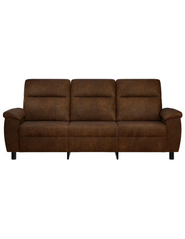 Divano Marrone 214 x 90 x 95 cm Pelle Scamosciata Sintetica