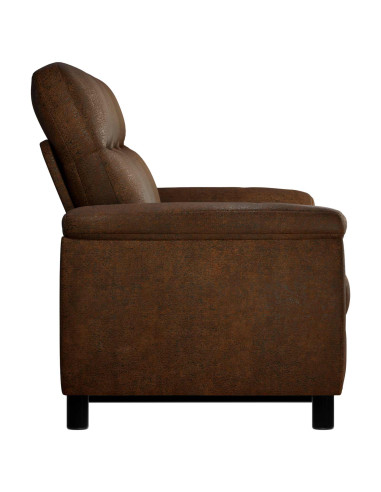 Divano Marrone 214 x 90 x 95 cm Pelle Scamosciata Sintetica