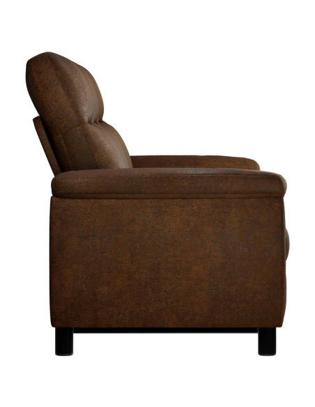 Divano Marrone 214 x 90 x 95 cm Pelle Scamosciata Sintetica