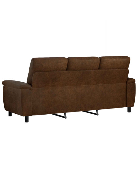 Divano Marrone 214 x 90 x 95 cm Pelle Scamosciata Sintetica