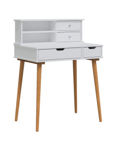 Set Tavolo da Trucco FAUSKE 2 pz Bianco 76 x 50 x 103,5 cm 2