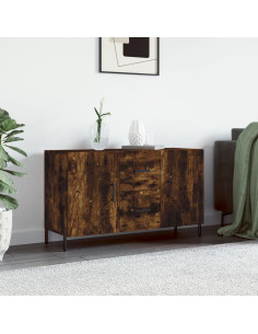 Credenza Rovere Fumo 100x36x60 cm in Legno Multistrato