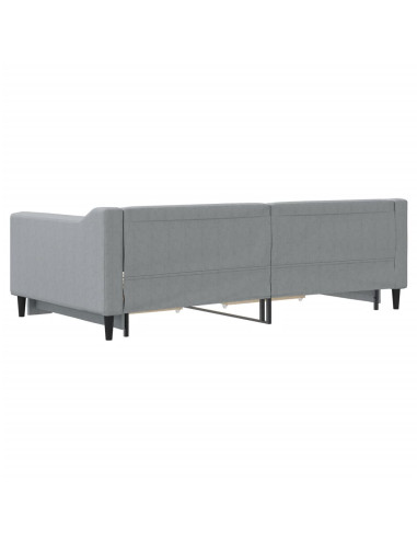 Divano Letto Estraibile Cassetti Grigio Chiaro 100x190 Tessuto
