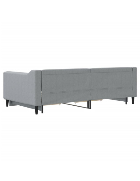 Divano Letto Estraibile Cassetti Grigio Chiaro 100x190 Tessuto