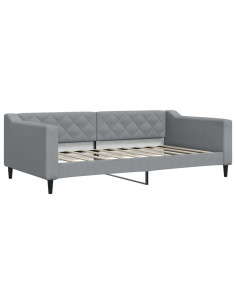 Letto da Giorno Grigio Chiaro 100x190 cm in Tessuto 2