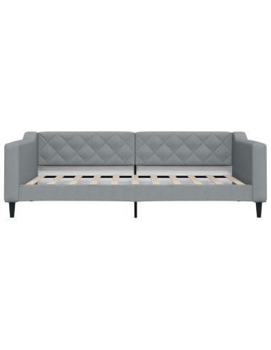 Letto da Giorno Grigio Chiaro 100x190 cm in Tessuto