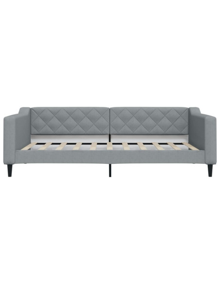 Letto da Giorno Grigio Chiaro 100x190 cm in Tessuto