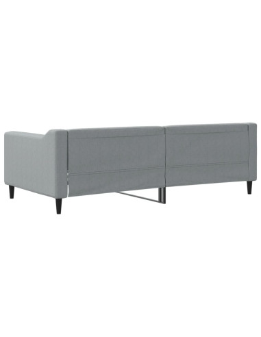 Letto da Giorno Grigio Chiaro 100x190 cm in Tessuto