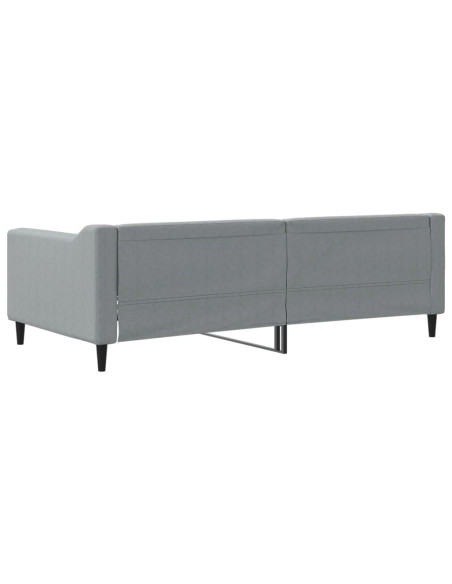 Letto da Giorno Grigio Chiaro 100x190 cm in Tessuto