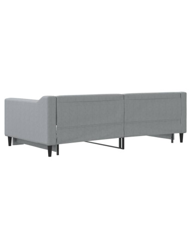 Divano Letto con Letto Estraibile Grigio Chiaro 100x190 Tessuto