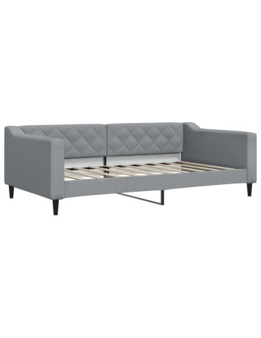 Divano Letto con Letto Estraibile Grigio Chiaro 100x190 Tessuto