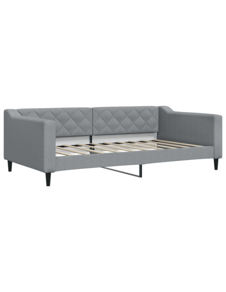 Divano Letto con Letto Estraibile Grigio Chiaro 100x190 Tessuto