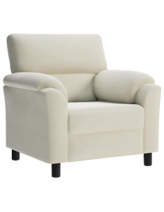 Divano Crema 94 x 85 x 93 cm Velluto 2