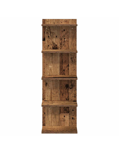 Scaffale da parete 2 pz Legno antico 30 x 15 x 100 cm