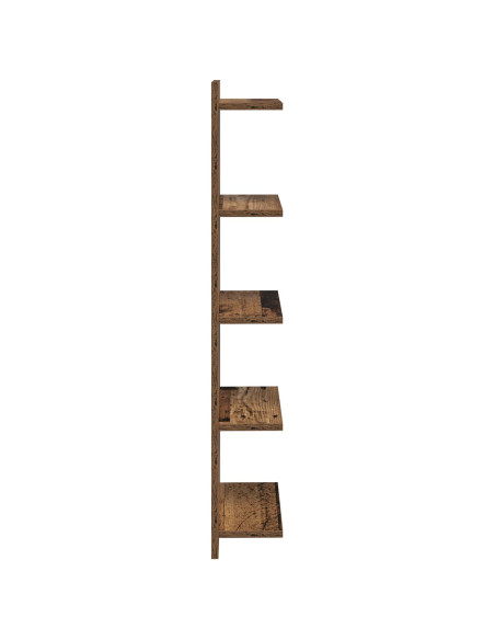 Scaffale da parete 2 pz Legno antico 30 x 15 x 100 cm