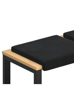 Cuscino per panchina 4 pz Velluto Nero Profondità 35 cm 2