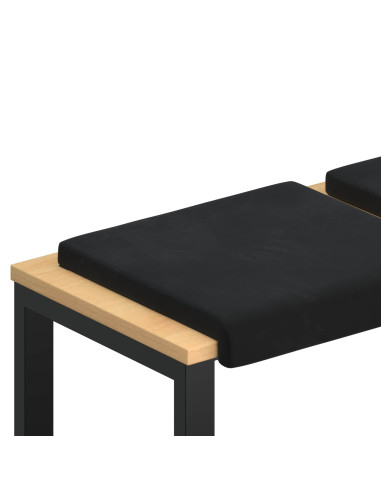 Cuscino per panchina 4 pz Velluto Nero Profondità 35 cm