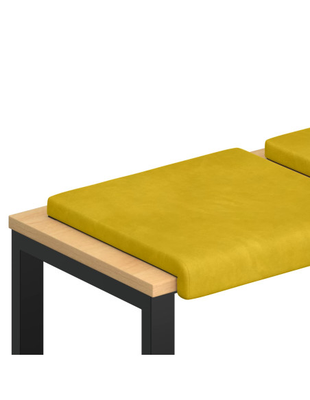 Cuscino per panchina 4 pz Velluto Giallo Profondità 35 cm