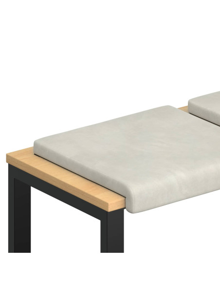Cuscino per panchina 4 pz Velluto Crema Profondità 35 cm