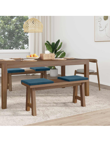 Cuscino per panchina 4 pz Velluto Blu Profondità 35 cm