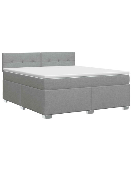 Letto box spring con materasso Grigio Chiaro 180 x 200 cm