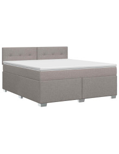 Letto box spring con materasso Tortora 180 x 200 cm Tessuto