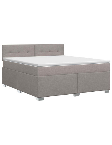 Letto box spring con materasso Tortora 180 x 200 cm Tessuto