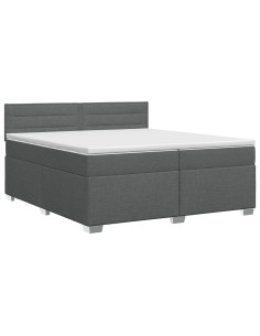 Letto box spring con materasso Grigio Scuro 200 x 200 cm