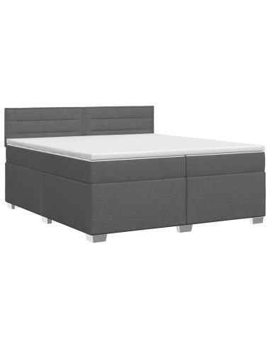Letto box spring con materasso Grigio Scuro 200 x 200 cm