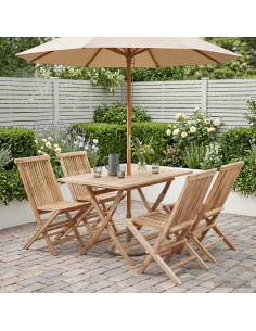 Set di Mobili da Giardino 5 pz Naturale Legno di teak solido