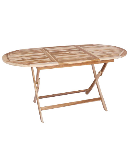 Set di Mobili da Giardino 7 pz Naturale Legno di teak solido