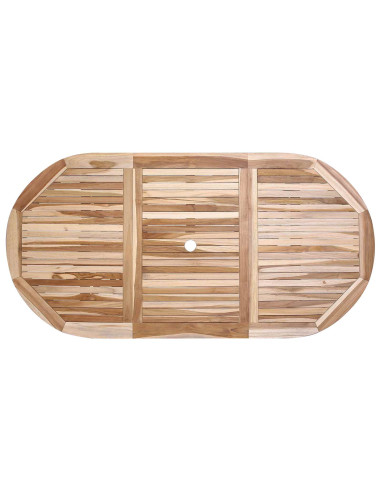Set di Mobili da Giardino 9 pz Naturale Legno di teak solido