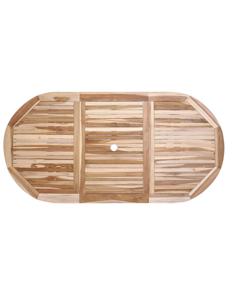 Set di Mobili da Giardino 9 pz Naturale Legno di teak solido