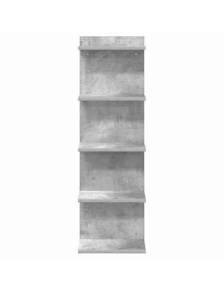 Scaffale da parete 2 pz Grigio Cemento 30 x 15 x 100 cm