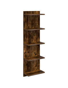 Scaffale da parete Rovere Fumo 30 x 15 x 100 cm 2