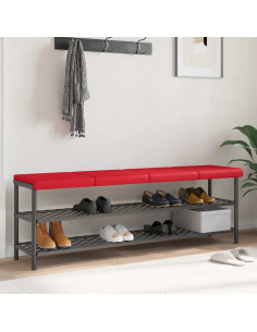 Cuscino per panchina 4 pz Similpelle Rosso Profondità 35 cm