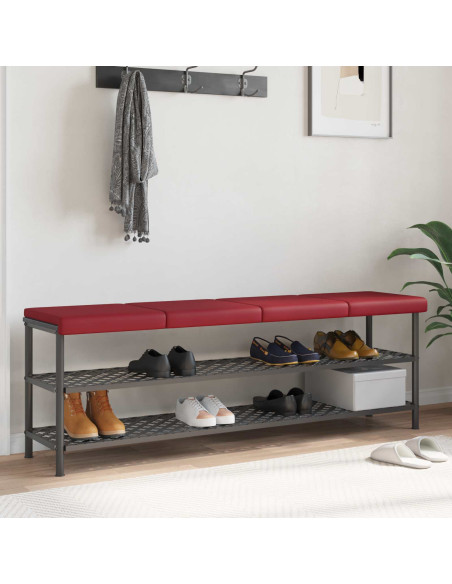 Cuscino per panchina 4 pz Similpelle Rosso Vino