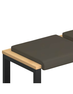Cuscino per panchina 4 pz Similpelle Grigio Profondità 35 cm 2