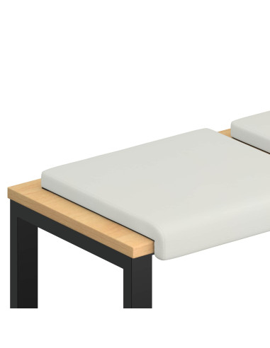 Cuscino per panchina 2 pz Similpelle Bianco Profondità 35 cm