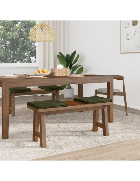 Cuscino per panchina 4 pz Corduroy Morbido Verde