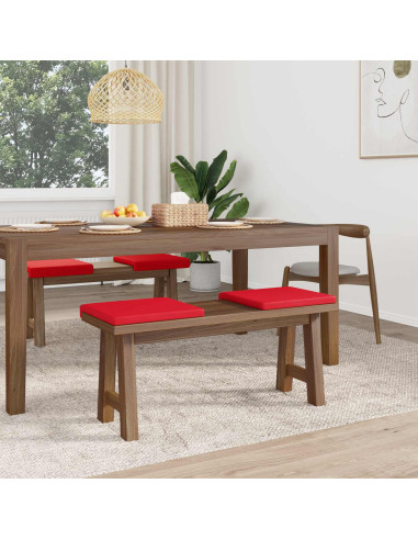 Cuscino per panchina 4 pz Similpelle Rosso Profondità 35 cm