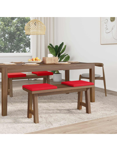 Cuscino per panchina 4 pz Similpelle Rosso Profondità 35 cm