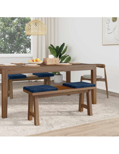 Cuscino per panchina 4 pz Corduroy Morbido Blu navy