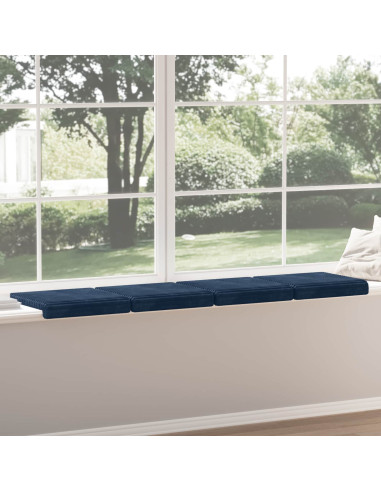 Cuscino per panchina 4 pz Corduroy Morbido Blu navy