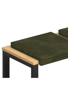 Cuscino per panchina 2 pz Corduroy Morbido Verde 2