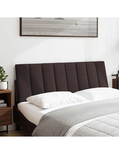 Cuscino Testiera Hanko Marrone Scuro 140 cm in Tessuto